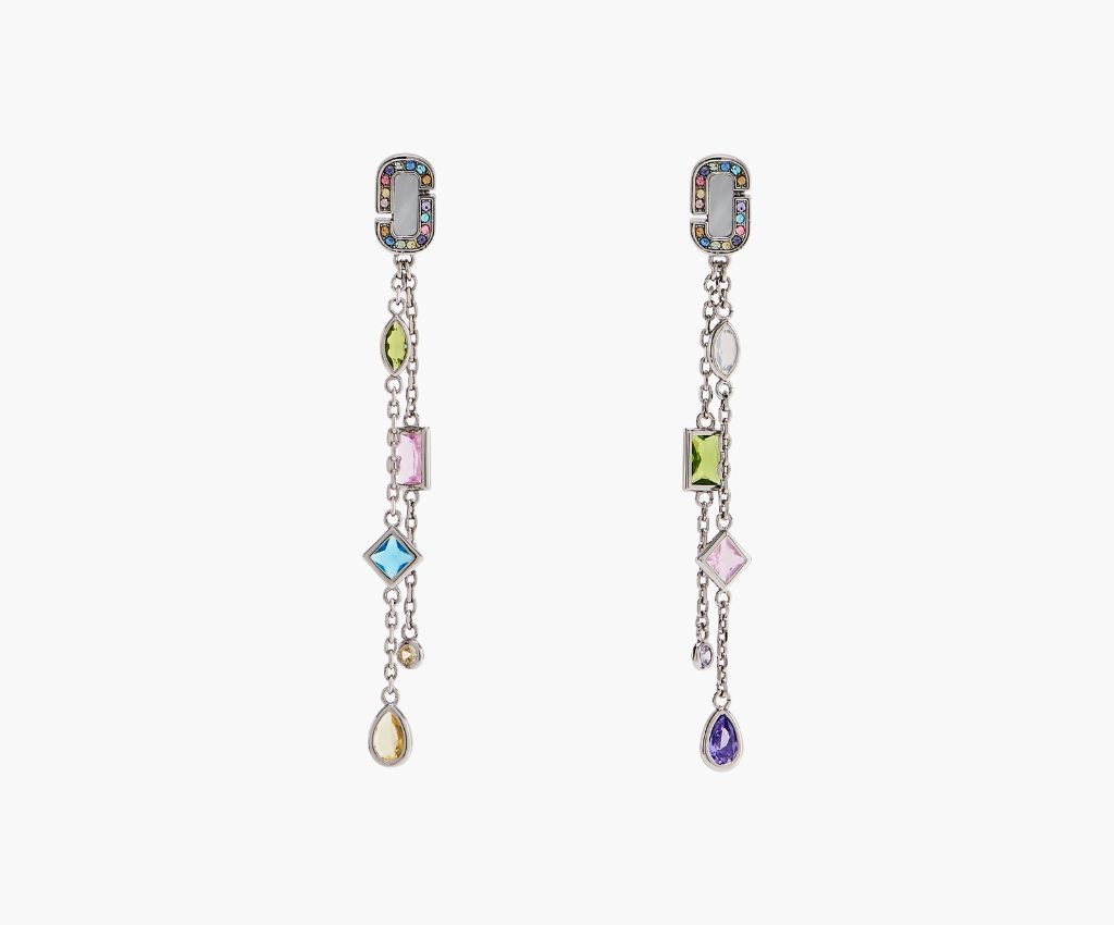 J Marc Luxe Gem Drop Earrings (Silver/Multi)